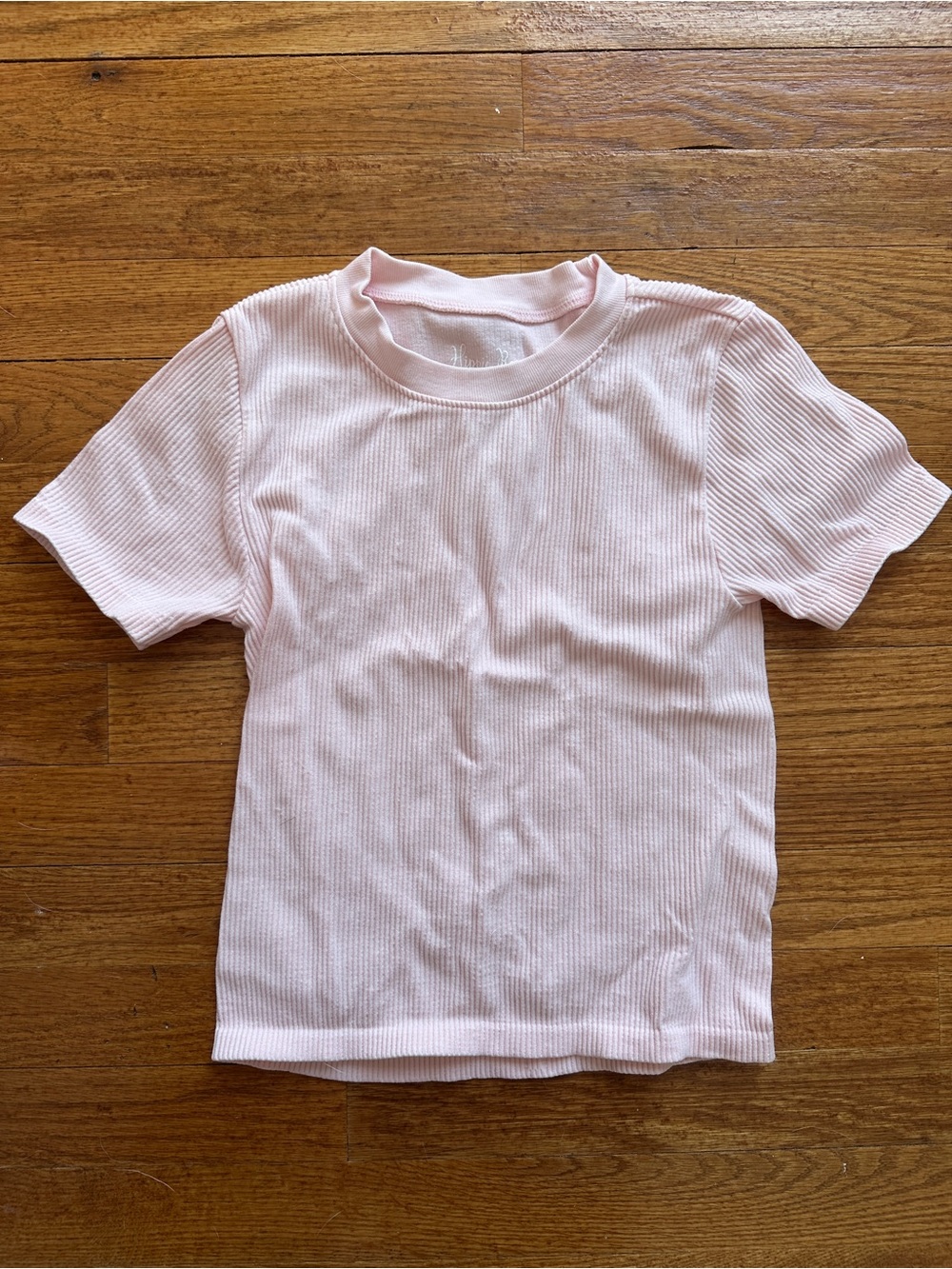 Hippie Rose Light Pink Ribbed Short Sleeve Tee